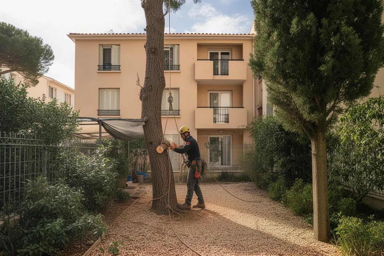 Abattage contrôlé près des immeubles de Cannes