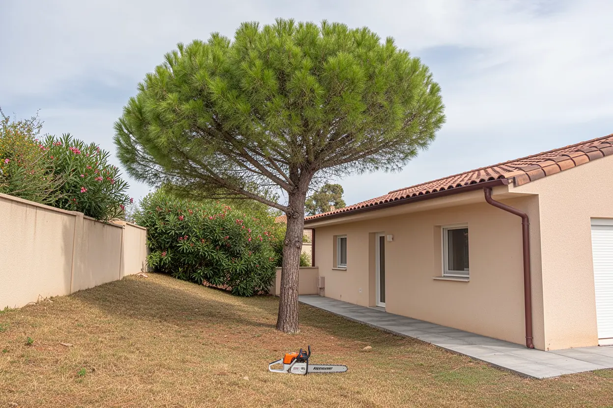 Pin sécurisé après taille à La Roquette-sur-Siagne